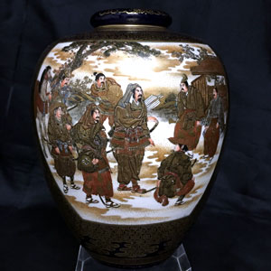 Vaso in ceramica manifattura di Satsuma bottega di Kinkonzan Giappone periodo Meiji (1868-1912) - Vase ceramic manufactory Satsuma workshop Kinkonzan Japan Meiji period (1868-1912)